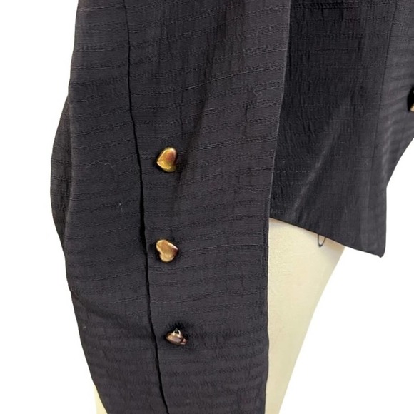 Blossom Rosen navy blue nautical blazer  brass heart buttons Size 6 - Picture 6 of 6
